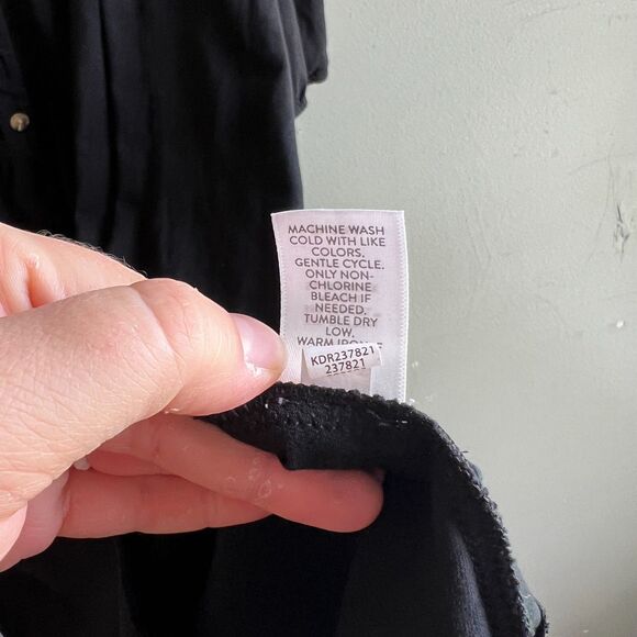 J. Jill Black Button Down Shirt Dress Stretch Casual Modest Length - Small - Picture 6 of 7